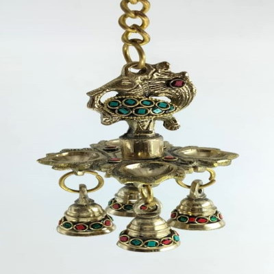 Peacock Hanging Bell Diya
