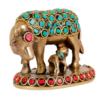 Cow & Calf with green stone
