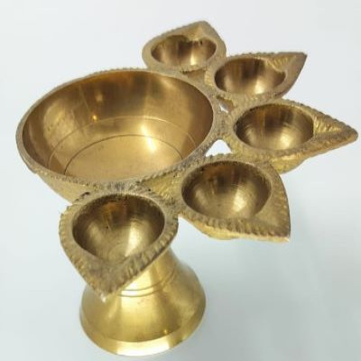 Brass Five Face Diya